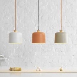 Luminária pendente moderna contemporânea de liga de alumínio com 1 luz e sombra de liga de alumínio