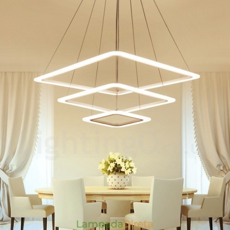 Luminária pendente moderna contemporânea de liga de alumínio com 3 luzes e sombra de acrílico Luminária pendente moderna contemporânea de liga de alumínio com 3 luzes e sombra de acrílico