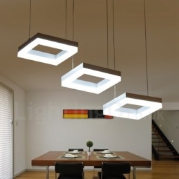 Luminária pendente moderna contemporânea de liga de alumínio com 3 luzes e sombra de acrílico