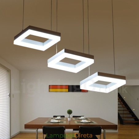 Luminária pendente moderna contemporânea de liga de alumínio com 3 luzes e sombra de acrílico Luminária pendente moderna contemporânea de liga de alumínio com 3 luzes e sombra de acrílico