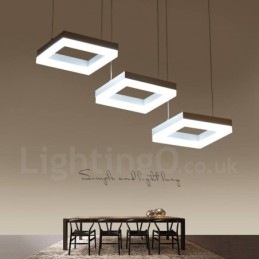 Luminária pendente moderna contemporânea de liga de alumínio com 3 luzes e sombra de acrílico