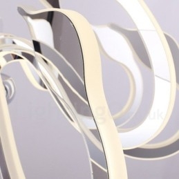 Lustre moderno contemporâneo regulável de aço com 6 luzes e cúpula de acrílico