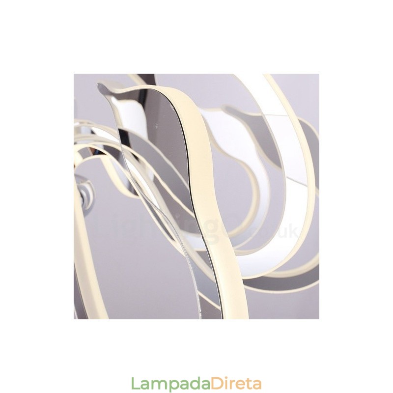 Lustre moderno contemporâneo regulável de aço com 6 luzes e cúpula de acrílico