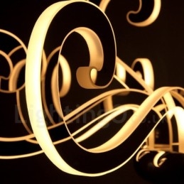 Lustre moderno contemporâneo regulável de aço com 8 luzes e cúpula de acrílico