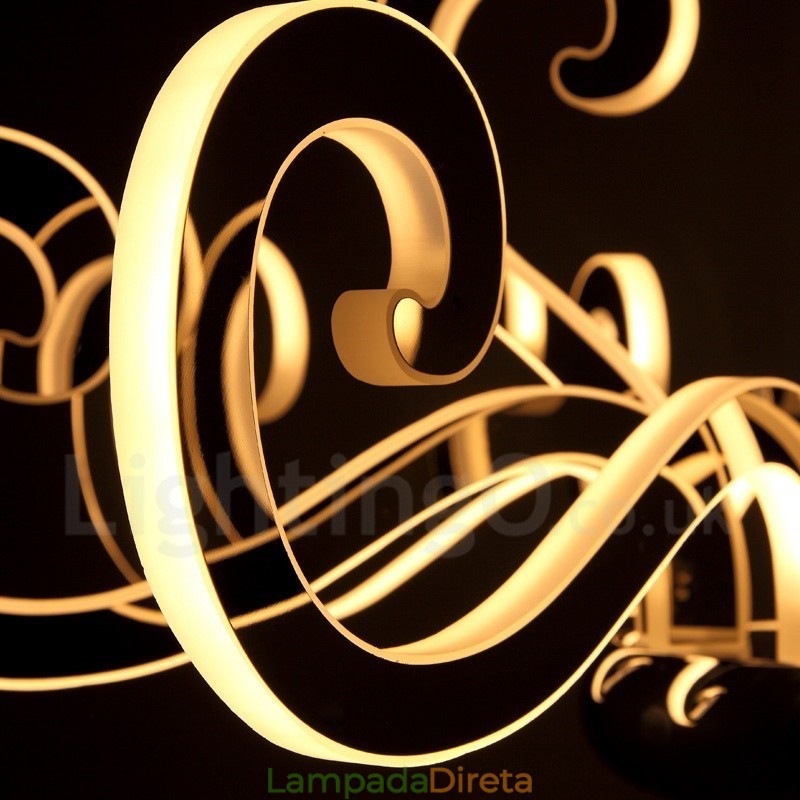 Lustre moderno contemporâneo regulável de aço com 8 luzes e cúpula de acrílico