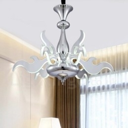 Lustre moderno contemporâneo regulável de aço com 9 luzes e cúpula de acrílico