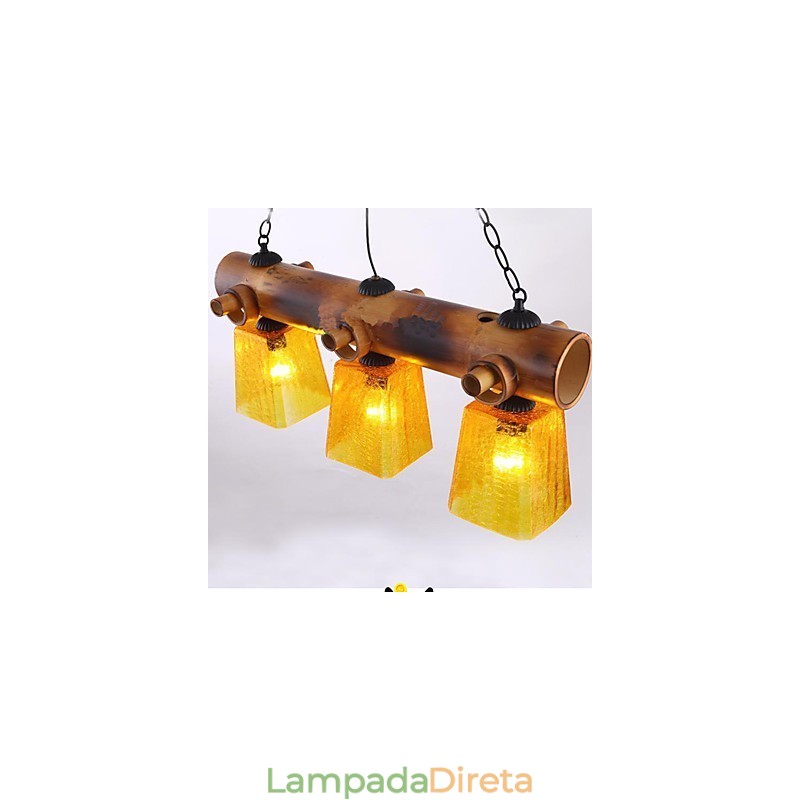Lustre de bambu europeu, mediterrâneo e americano