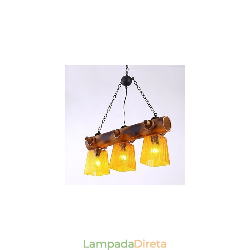 Lustre de bambu europeu, mediterrâneo e americano