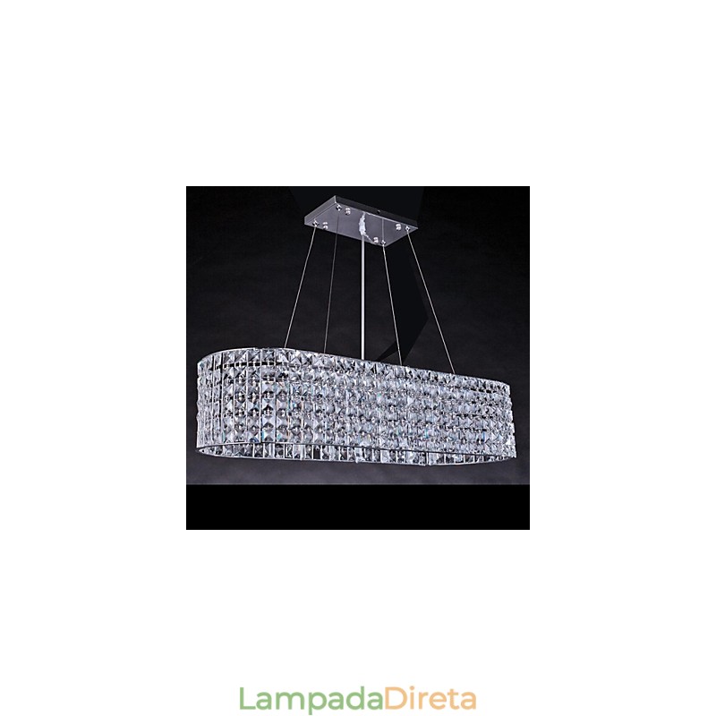 Lustre de cristal cromado moderno e contemporâneo