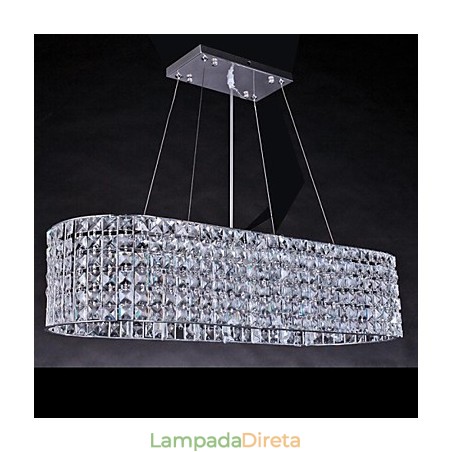 Lustre de cristal cromado moderno e contemporâneo