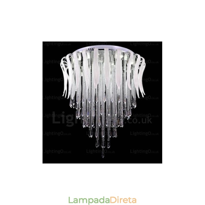 12 Luzes de Teto Contemporâneas Modernas com Sombra de Cristal