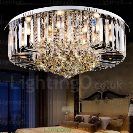 6 Luzes de Teto Contemporâneas Modernas com Sombra de Cristal 6 Luzes de Teto Contemporâneas Modernas com Sombra de Cristal