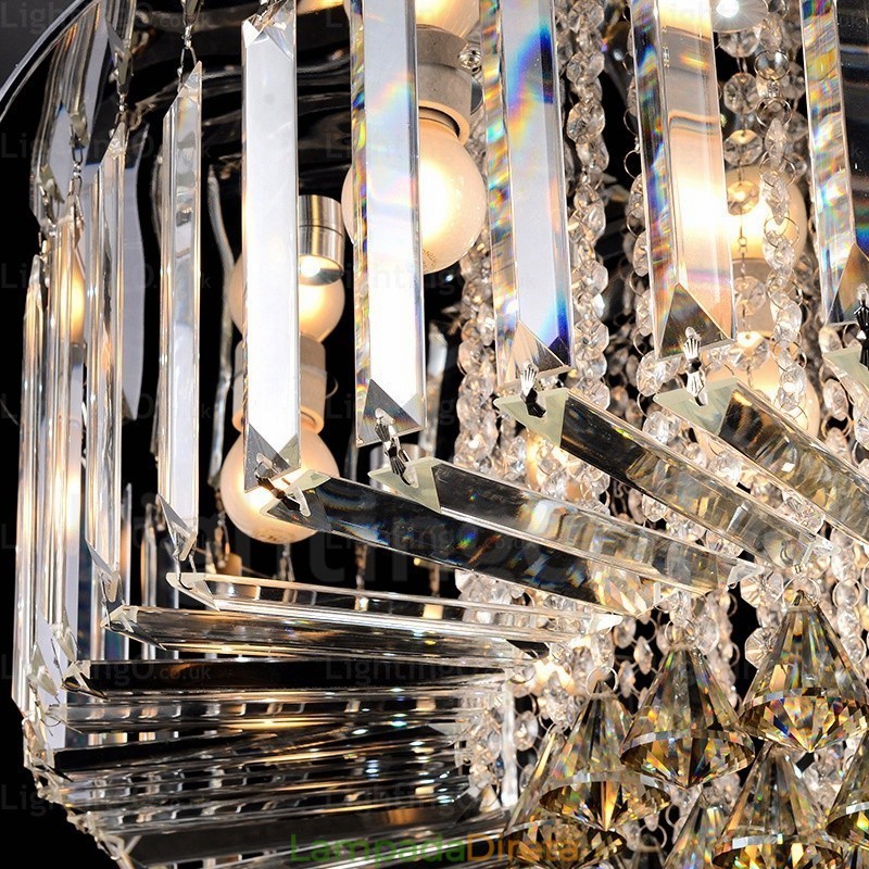 6 Luzes de Teto Contemporâneas Modernas com Sombra de Cristal