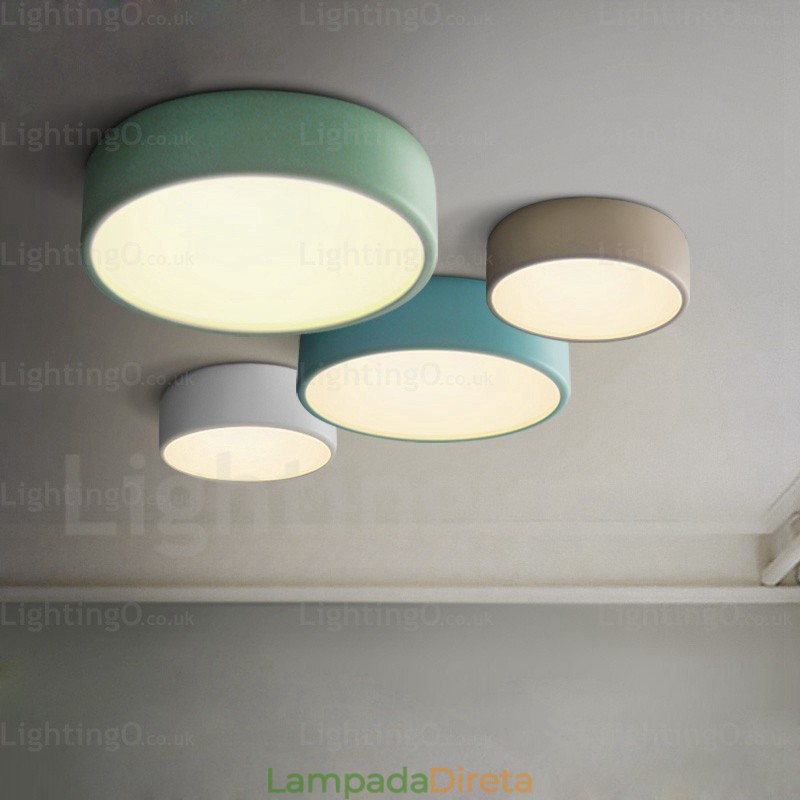 1 Luzes de teto nórdicas com cúpula de acrílico