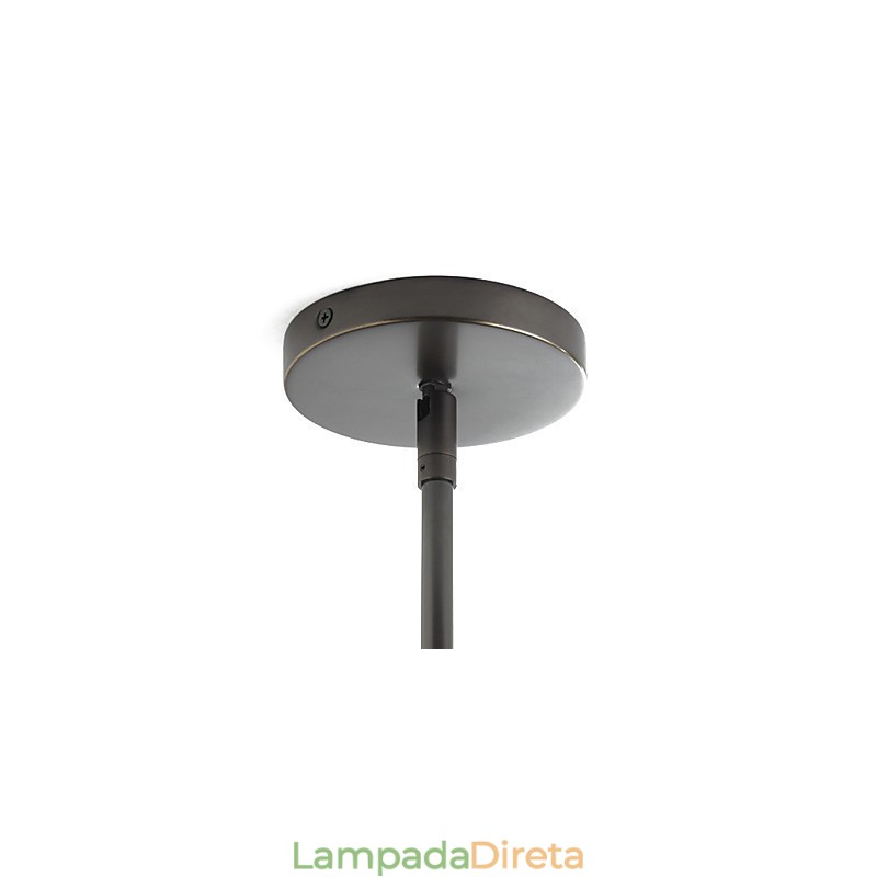 Lustre tradicional com 6 luzes e cúpula de vidro bolha
