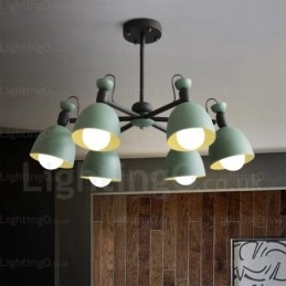 Lustre nórdico de 6 luzes com cúpula de liga de alumínio