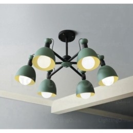 Lustre nórdico de 6 luzes com cúpula de liga de alumínio