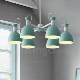 Lustre nórdico de 6 luzes com cúpula de liga de alumínio
