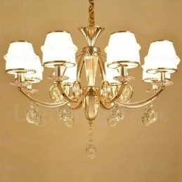 Lustre nórdico de 6 luzes com cúpula de vidro