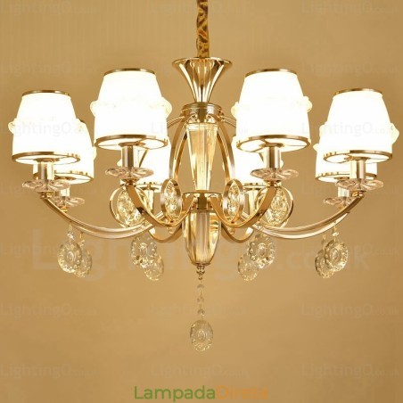 Lustre nórdico de 6 luzes com cúpula de vidro Lustre nórdico de 6 luzes com cúpula de vidro