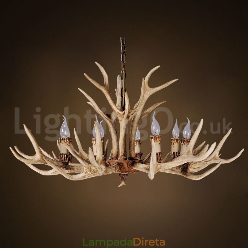 Lustre moderno contemporâneo nórdico rústico de 8 luzes