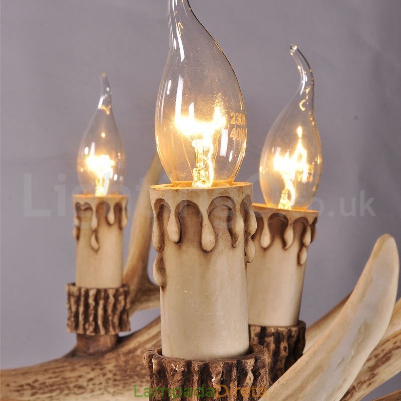 Lustre moderno contemporâneo nórdico rústico de 8 luzes