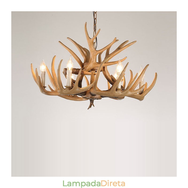 Lustre retrô vintage de 6 luzes