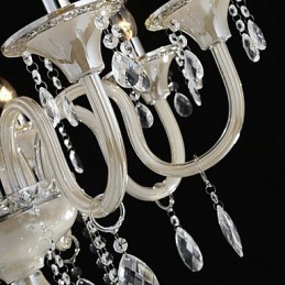8 Luzes O estilo do palácio Lustre de vidro com lâmpada de vela