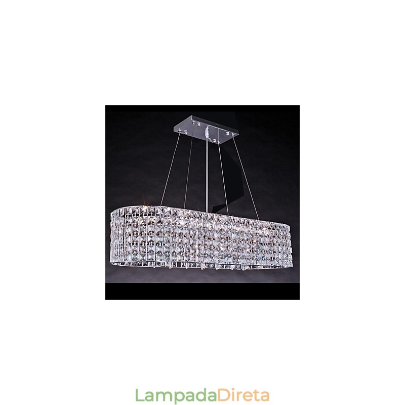 Lustre de cristal cromado moderno e contemporâneo