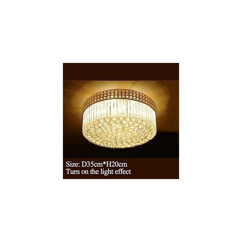 Lustre de luxo moderno cristal absorve luz de cúpula diâmetro 35 cm contém 3 lâmpadas