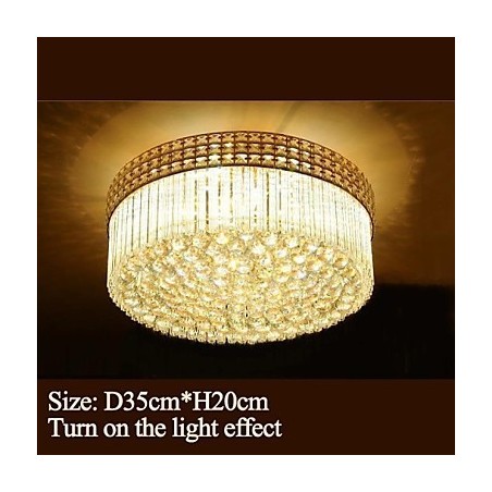 Lustre de luxo moderno cristal absorve luz de cúpula diâmetro 35 cm contém 3 lâmpadas Lustre de luxo moderno cristal absorve luz de cúpula diâmetro 35 cm contém 3 lâmpadas