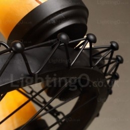 8 Luzes Country Rústico Vintage Retro Pendente Luz com Sombra de Vidro