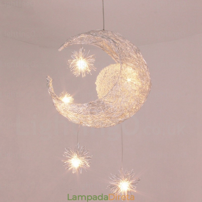 Luminária pendente moderna contemporânea de 5 luzes