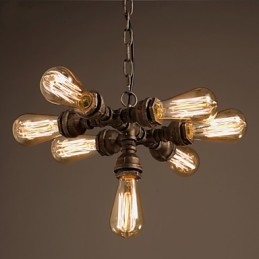 Lustre de metal galvanizado vintage rústico Lodge
