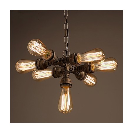 Lustre de metal galvanizado vintage rústico Lodge Lustre de metal galvanizado vintage rústico Lodge