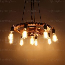 Luminária pendente retrô vintage de 9 luzes