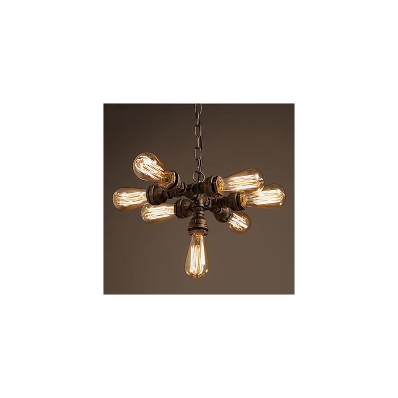 Lustre de metal galvanizado vintage rústico Lodge