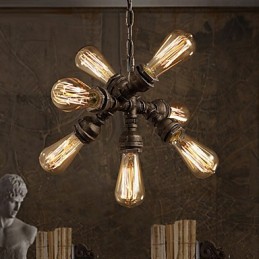 Lustre de metal galvanizado vintage rústico Lodge