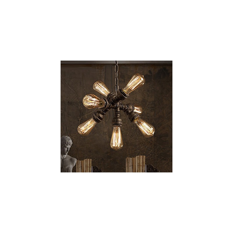 Lustre de metal galvanizado vintage rústico Lodge