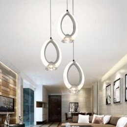 1 luz moderna contemporânea pendente com cúpula de cristal