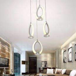 1 luz moderna contemporânea pendente com cúpula de cristal