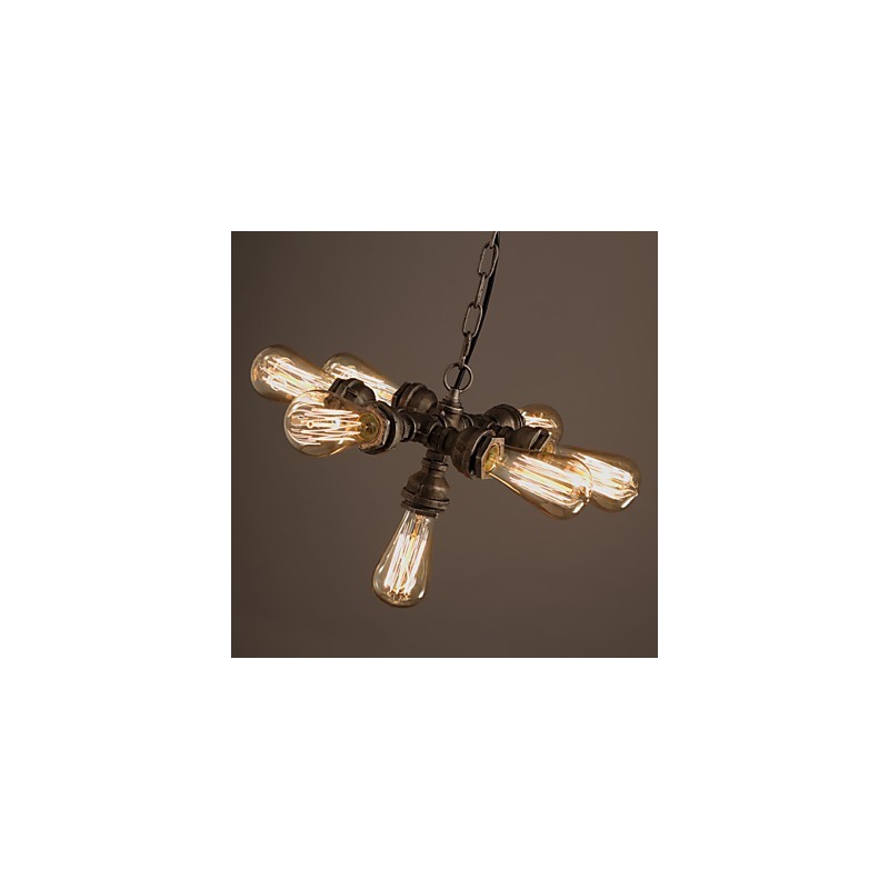 Lustre de metal galvanizado vintage rústico Lodge