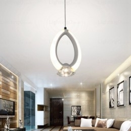 1 luz moderna contemporânea pendente com cúpula de cristal