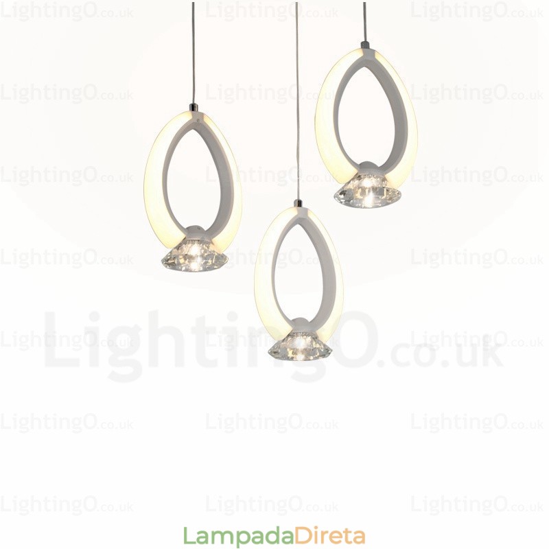1 luz moderna contemporânea pendente com cúpula de cristal