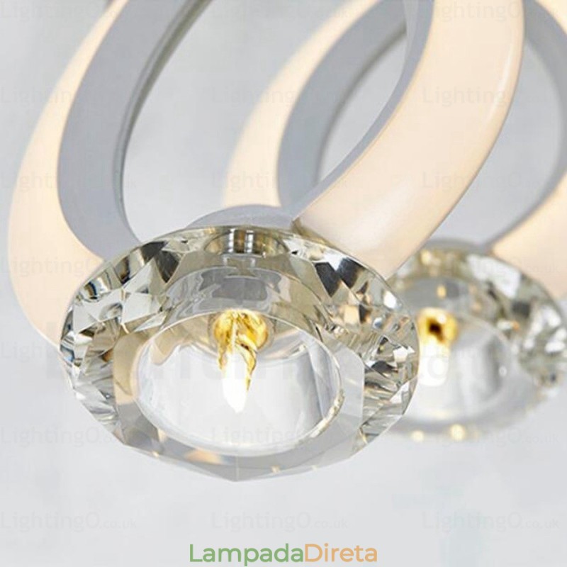 1 luz moderna contemporânea pendente com cúpula de cristal