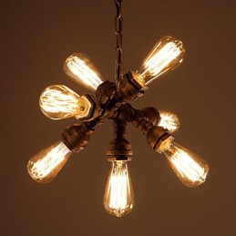 Lustre de metal galvanizado vintage rústico Lodge