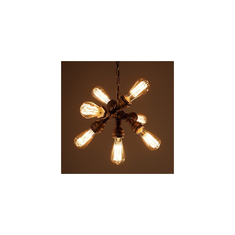 Lustre de metal galvanizado vintage rústico Lodge