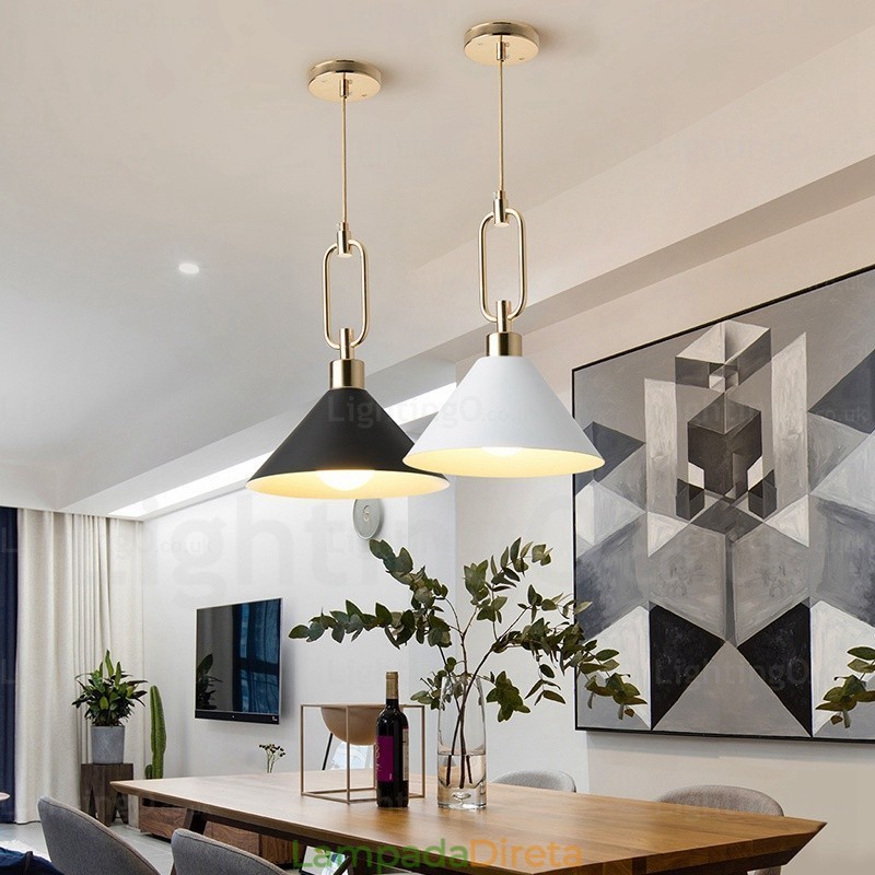 1 Luz Nordic Moderna Contemporânea Pendente Luz com Lojas de Sombra de Aço Inoxidável