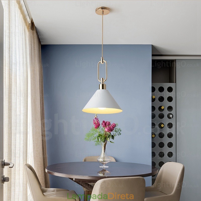 1 Luz Nordic Moderna Contemporânea Pendente Luz com Lojas de Sombra de Aço Inoxidável