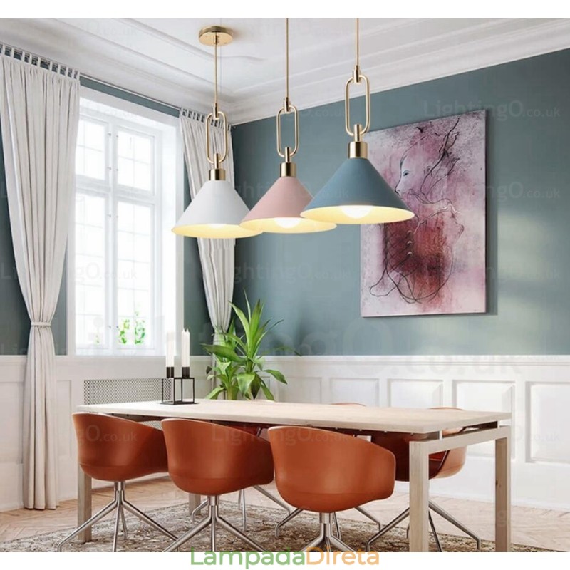 1 Luz Nordic Moderna Contemporânea Pendente Luz com Lojas de Sombra de Aço Inoxidável